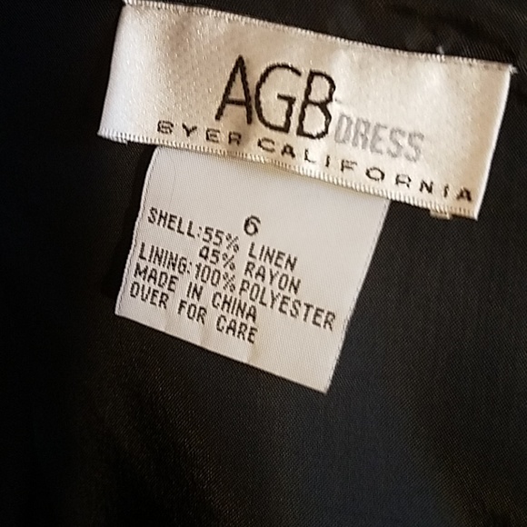 Black linen dress, sz 6, AGB Dress (Macys brand) - Picture 4 of 6